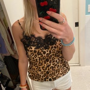 Zara leopard print lace cami (small)